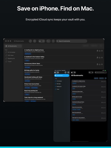 TresorLink: Private Bookmarks iPad screenshot