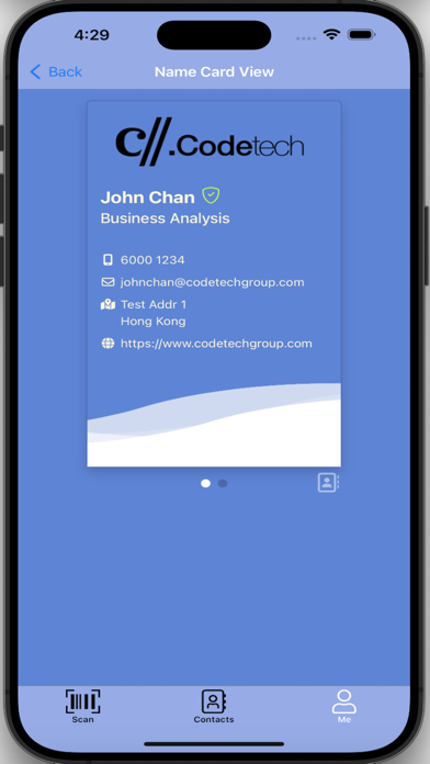 PIBizCard Screenshot