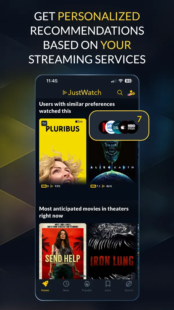 JustWatch - Movies & TV Shows iPhone App Screenshot 2 – Unterhaltung