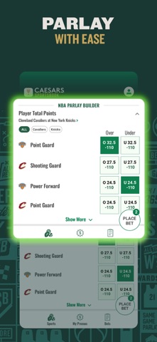 Caesars Sportsbook Mississippi screenshot