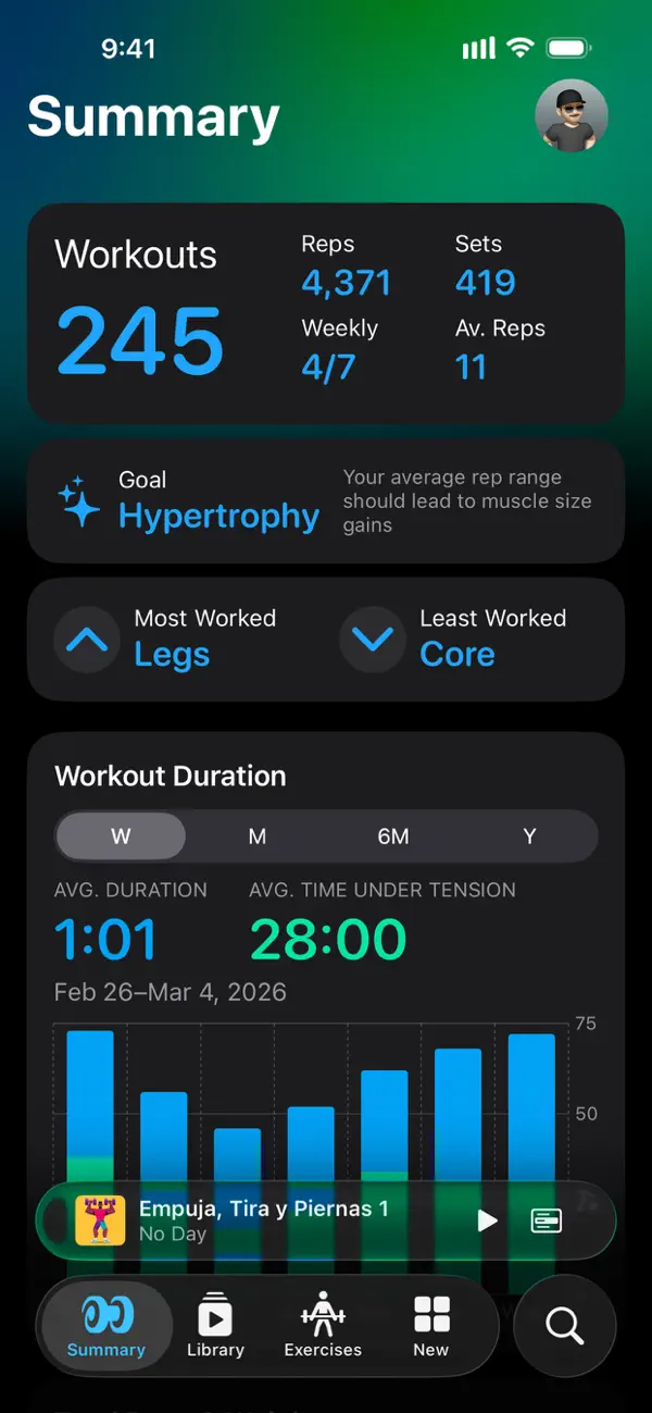 Reps & Sets 26 iPhone App Screenshot 2 – Gesundheit & Fitness