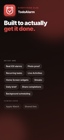 ToDo Alarm: Reminder via Alarm iPhone screenshot