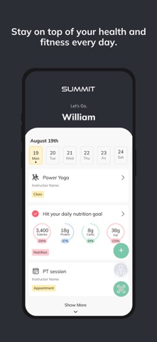 SUMMIT Fitness App iPhone screenshot