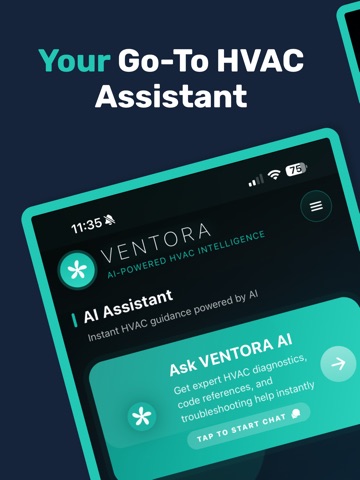 Ventora - AI HVAC Assistant iPad screenshot
