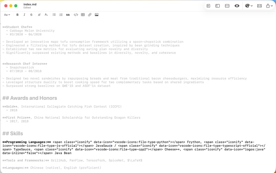 #5. MarkdownResume (macOS) Göre: Alessio Pollero