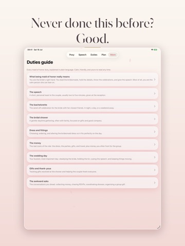 Maid of Honor Planner: Posy iPad screenshot