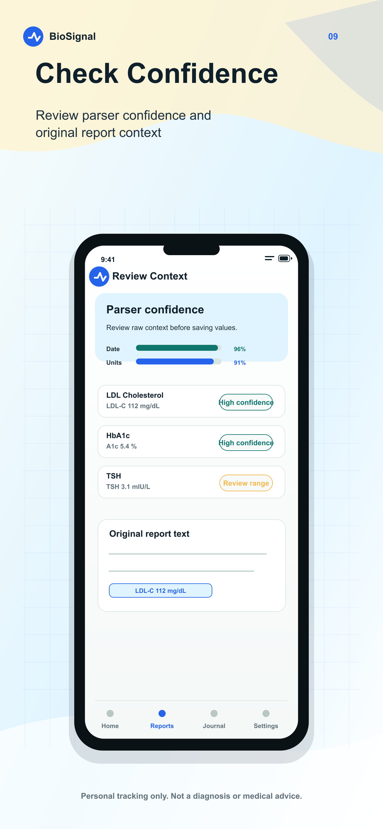 BioSignal Blood Test Tracker