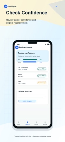 BioSignal Blood Test Tracker Screenshot 9 of 10