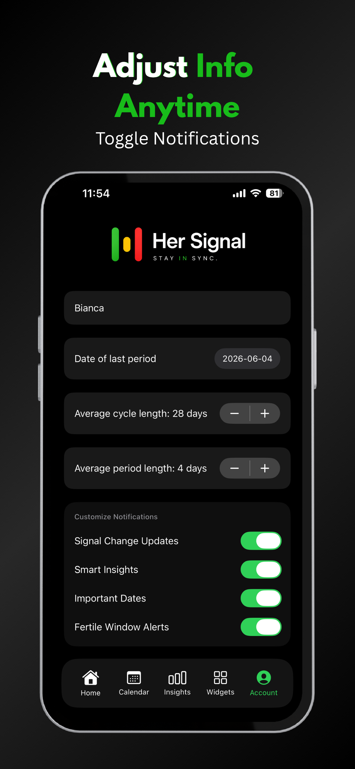 Her Signal: Menstrual Calendar screenshot 7