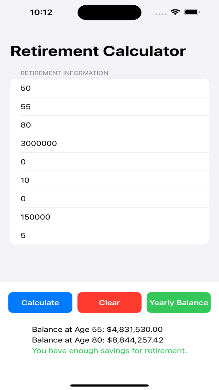 Retirement Saving Calculator