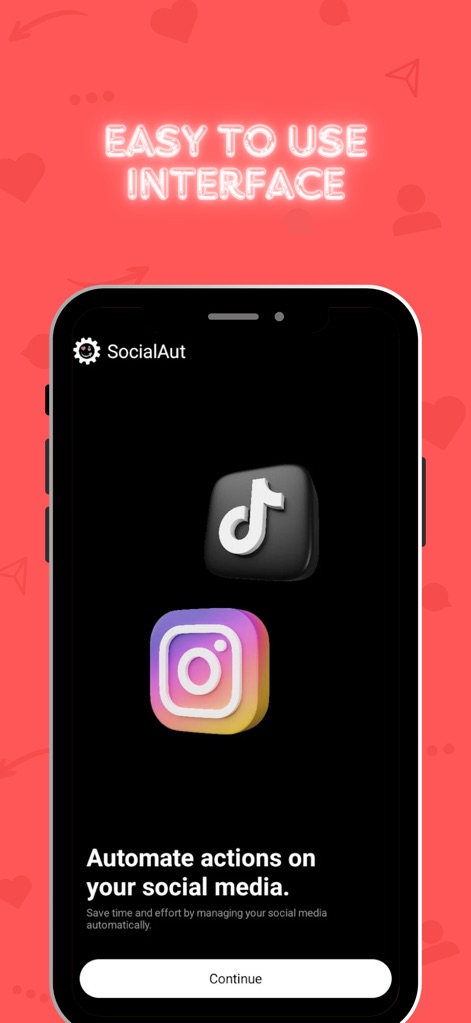 SocialAut - This initial screen showcases SocialAut's straightforward interface and direct integration options for popular platforms such as TikTok and Instagram.