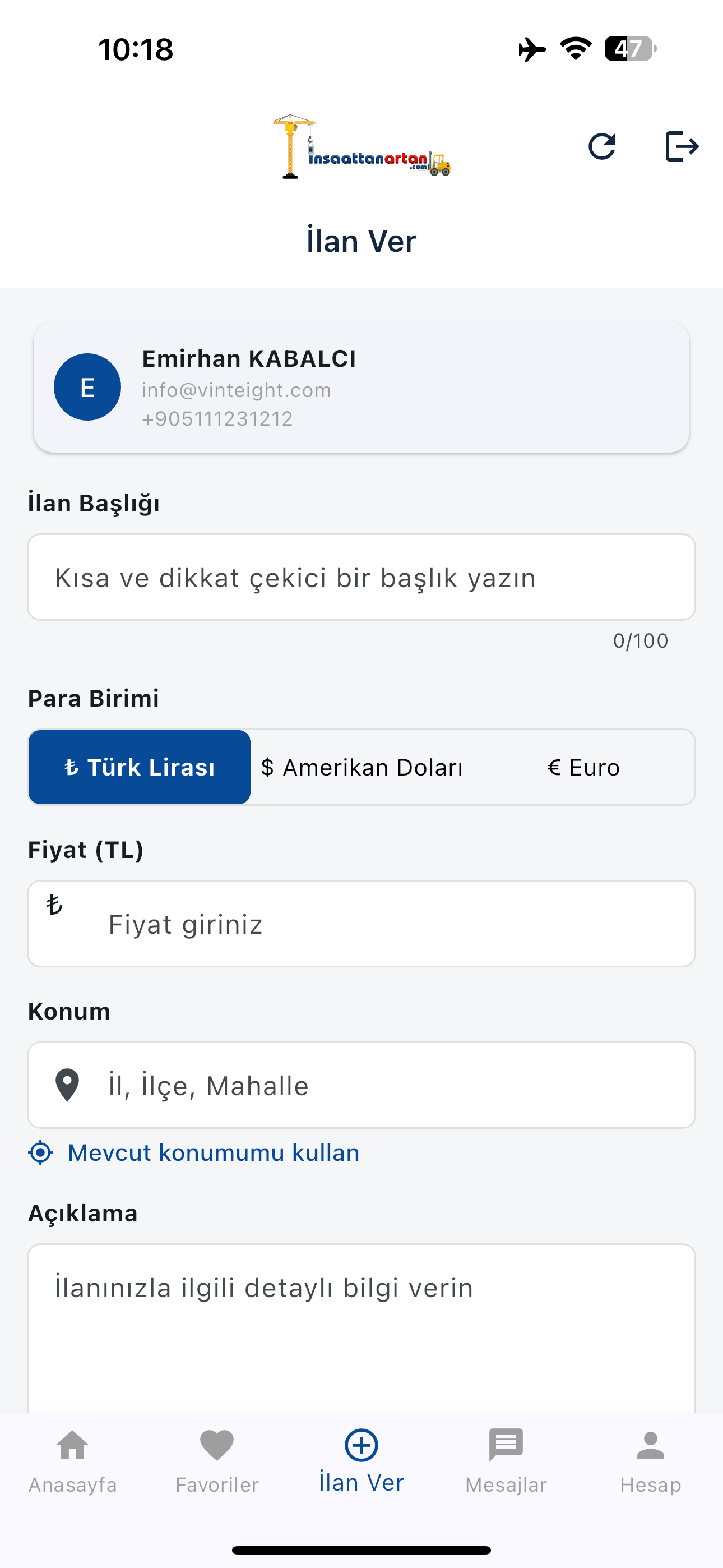 İnşaattan Artan