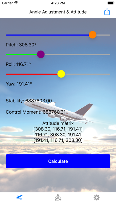 Screenshot #1 pour Aircraft R&D Momentum Calc