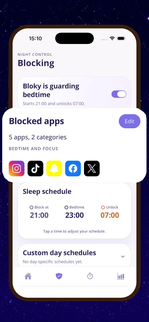 Screenshot #3 pour Bloky: Bloquer apps et sommeil