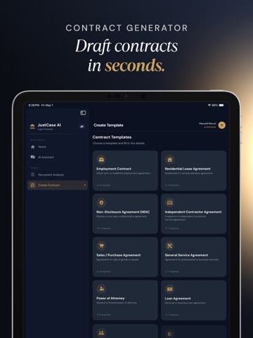 JustCase - AI Law Assistant iPad screenshot