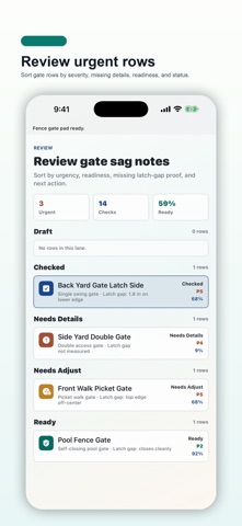 Fence Gate Sag Check Pad screenshot