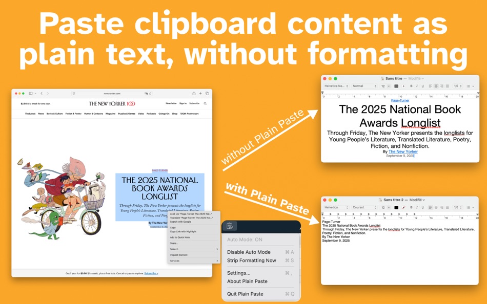 #1. Plain Paste: Strip Formatting (macOS) Av: Pierre Stanislas