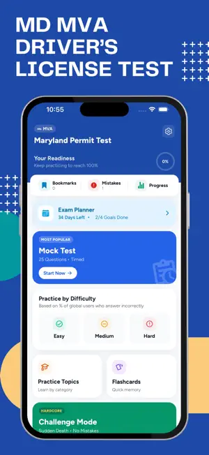 Maryland MD MVA Permit Test screenshot 1