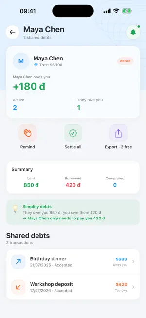 DebtSyn: Split Bills & IOUs screenshot 2