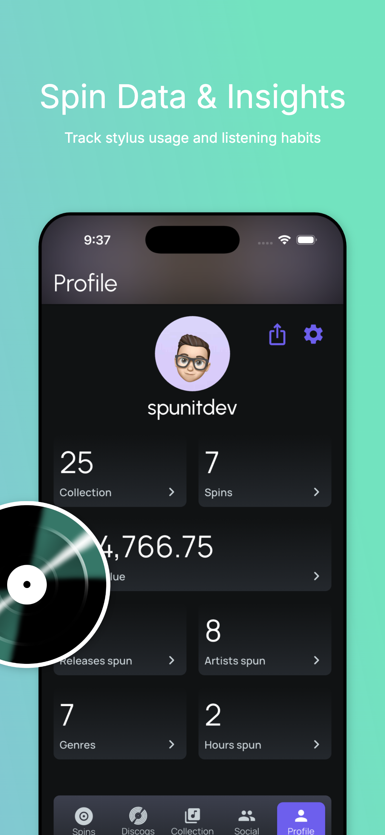 Spun It – Track & Share Spins