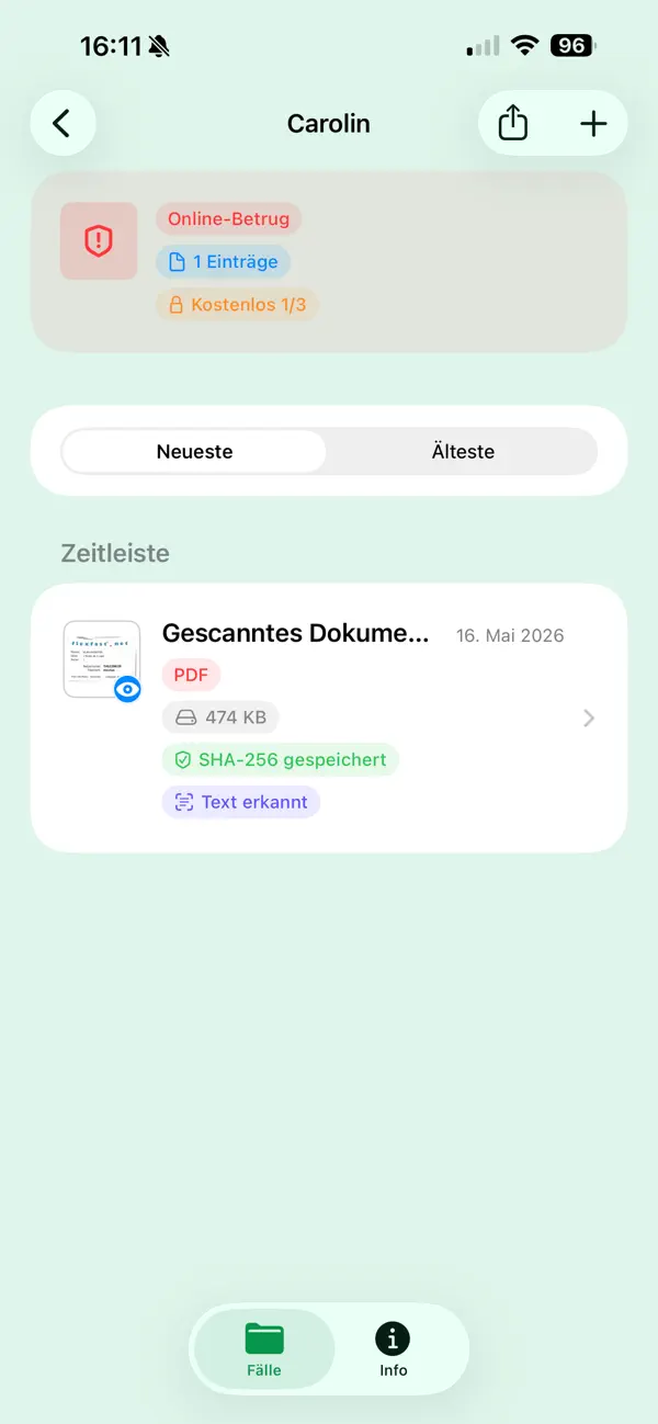 Screenshot #1 pour EvidenceArchive