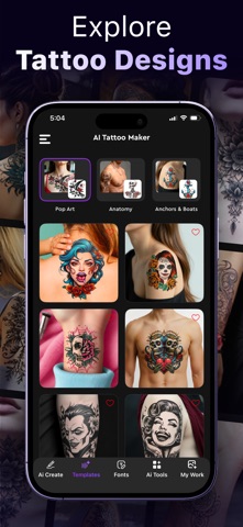 AI Tattoo Generator, Creator iPhone screenshot
