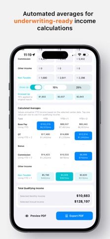 LO Income Worksheet screenshot
