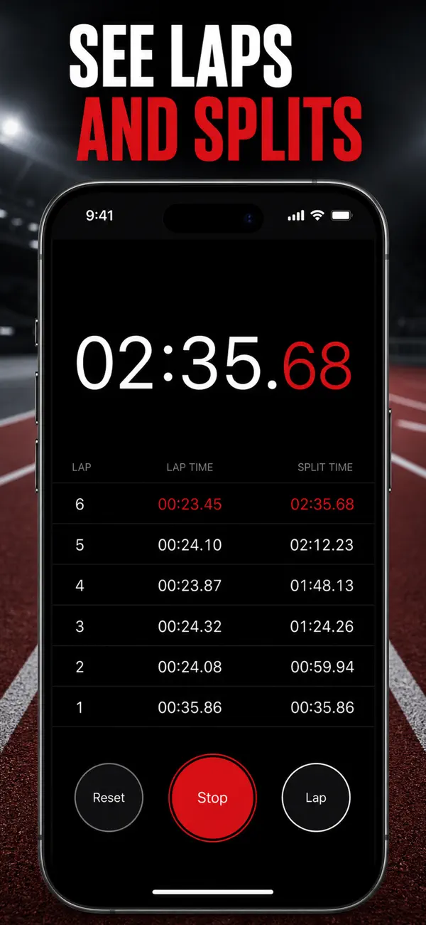 Screenshot #2 pour Chronomètre: Tours & Splits