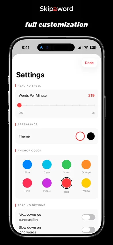 Skipaword - Speed Reading screenshot 2