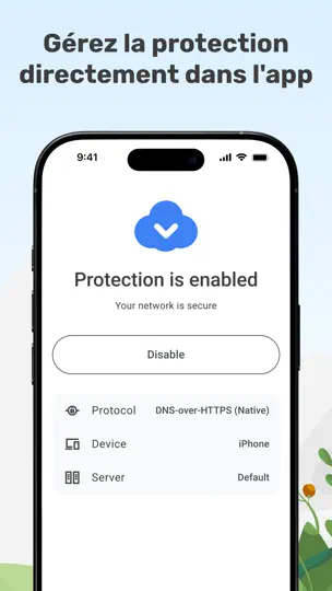 Capture d'écran de AdGuard DNS sur iPhone 4