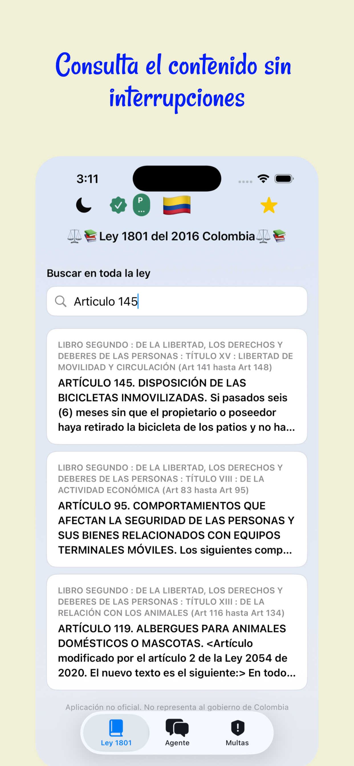 Ley 1801 del 2016 screenshot 5