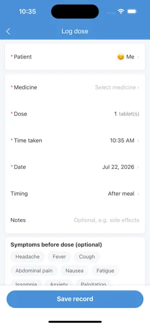 MedLog Pill Reminder Dose Log screenshot 2