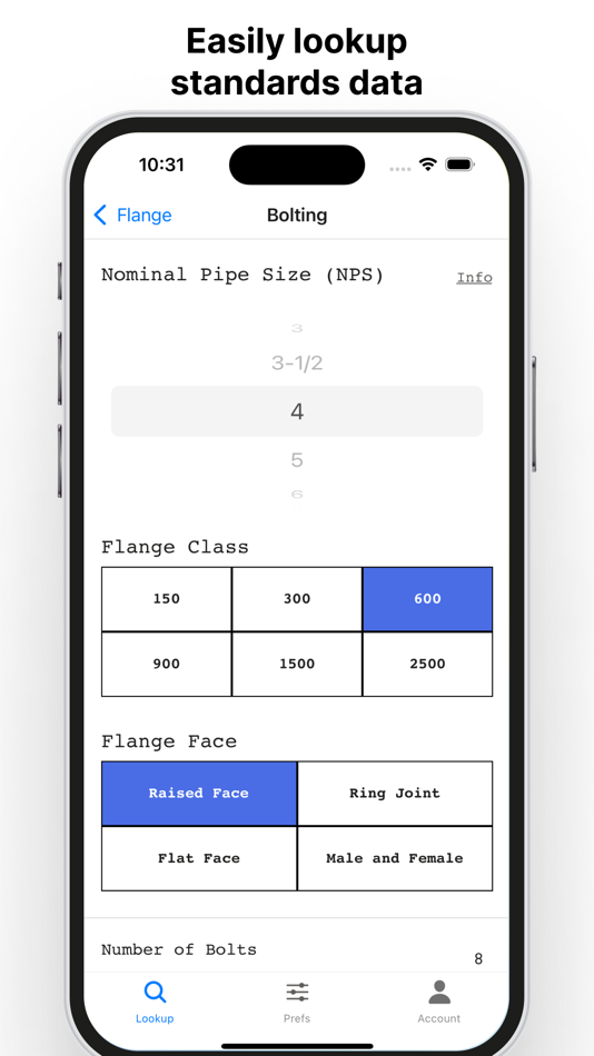 #2. Flange Bolt Size & Torque (iOS) 由: Open Source Consulting LLC