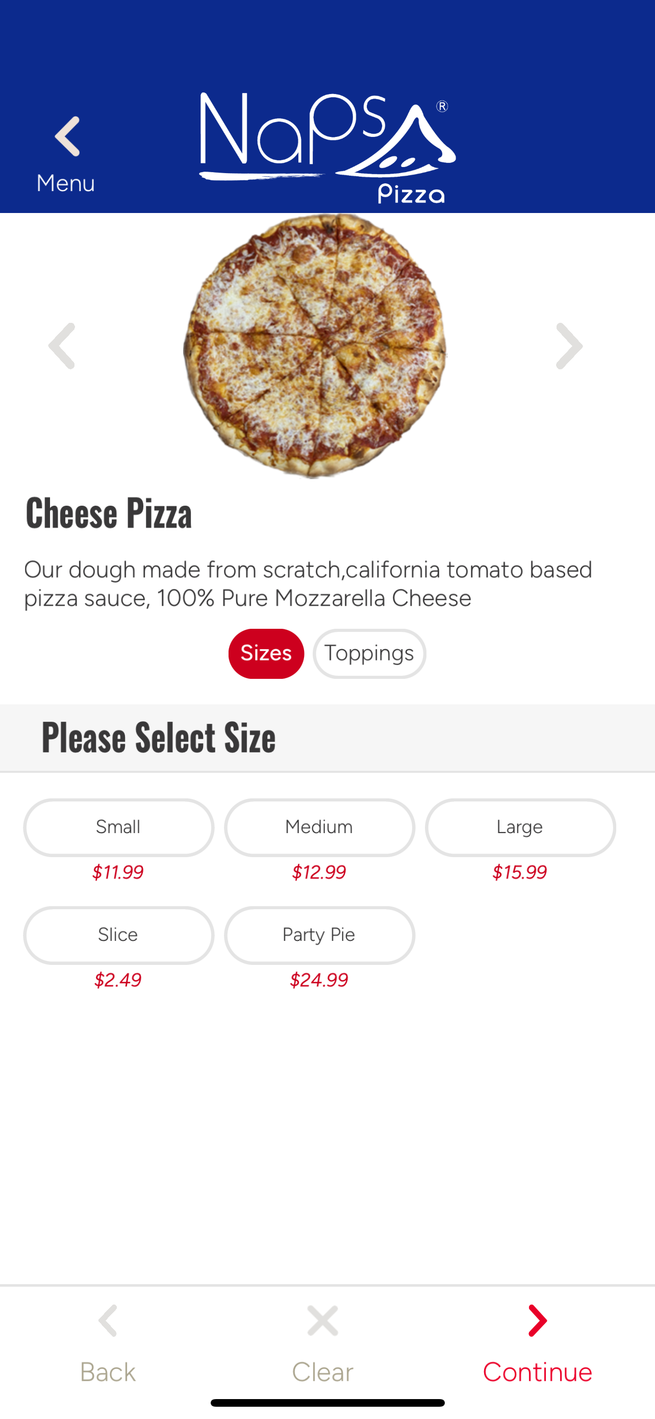 Naps Pizza App