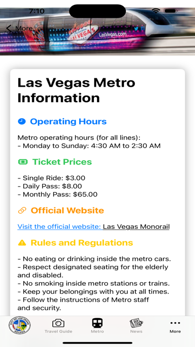 Las Vegas Guide and Subway map Screenshot