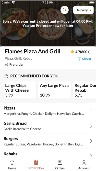 Flames Pizza And Grill Leaming Screenshot