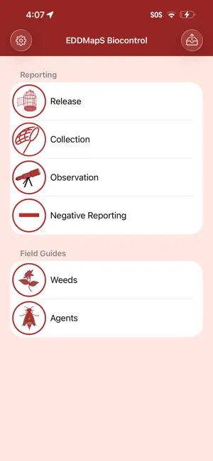 EDDMapS Biocontrol screenshot 1