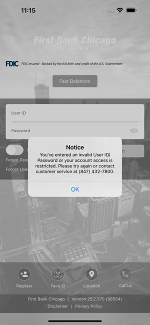 First Bank Chicago screenshot 1