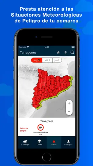 Captura de pantalla de METEOCAT en iPhone 3