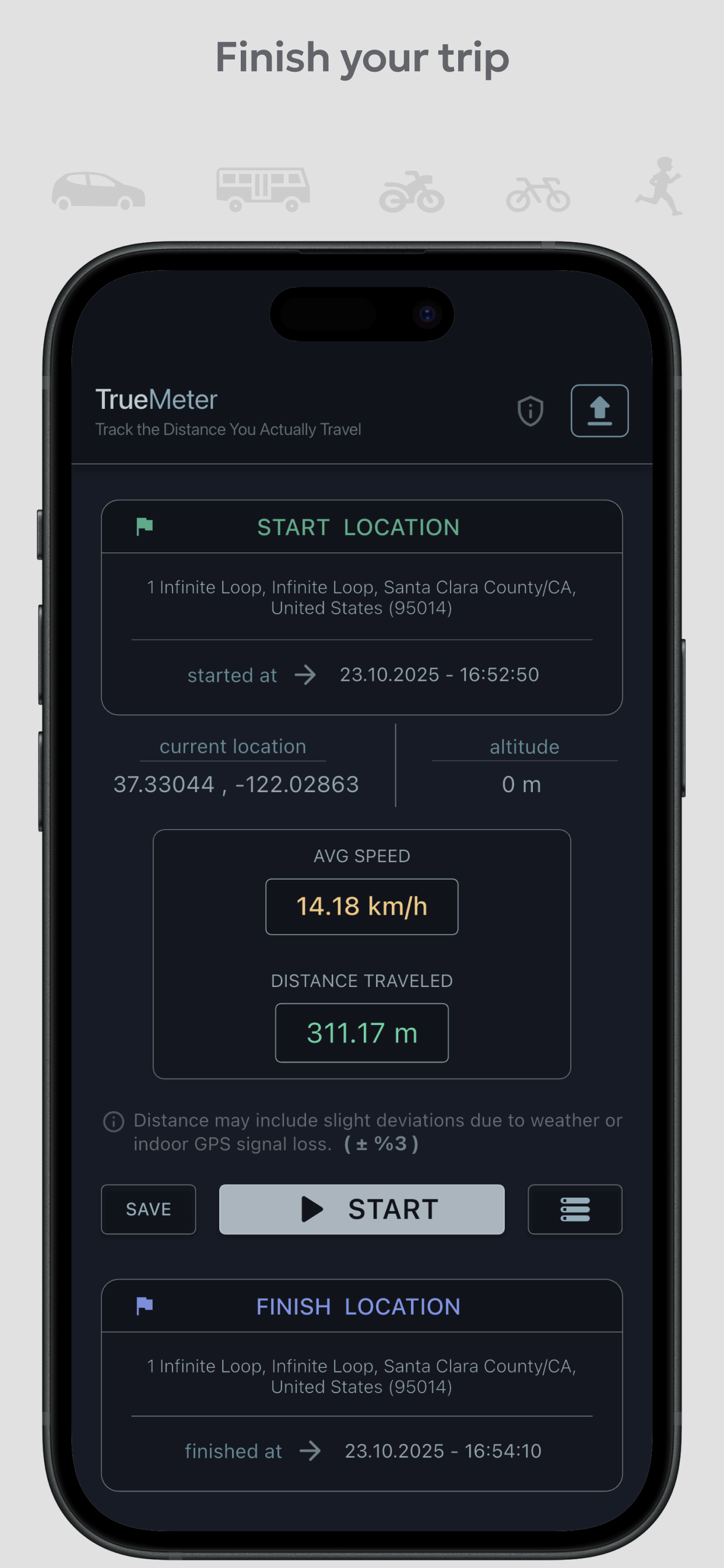 TrueMeter: Drive Distance Calc