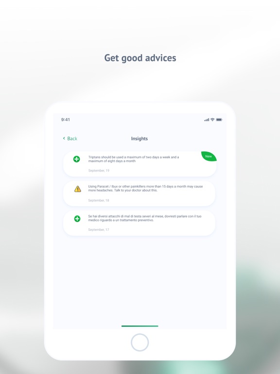 Headache Calendar iPad screenshot 5 - Medical app