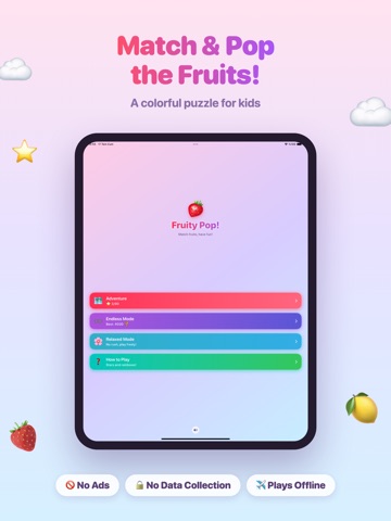 Fruity Pop! Kids Match 3 iPad screenshot