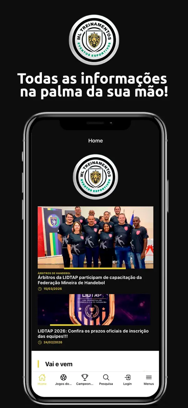 Screenshot #1 pour ML EVENTOS ESPORTIVOS