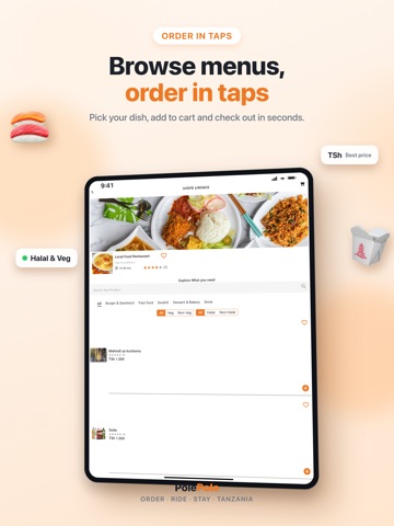 PolePole Food Delivery iPad screenshot