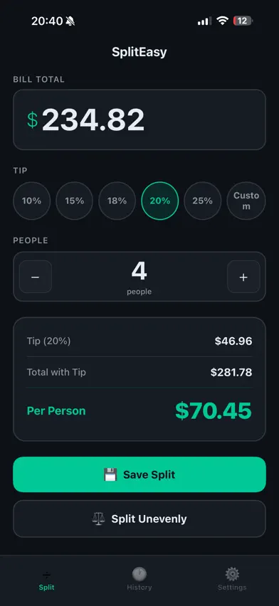 SplitEasier screenshot 2