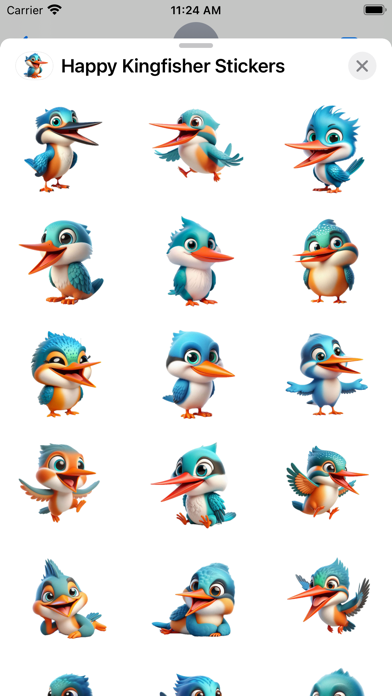 Screenshot #2 pour Happy Kingfisher Stickers