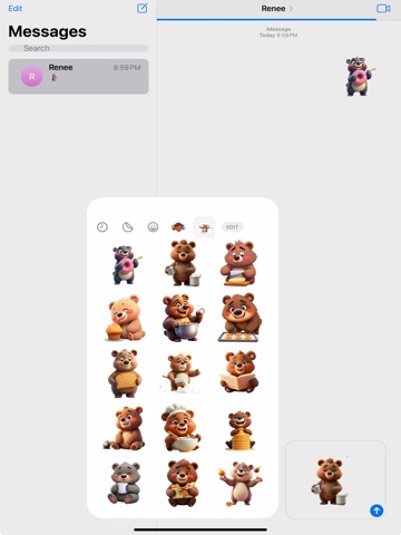 Baker Bear Stickers iPad screenshot