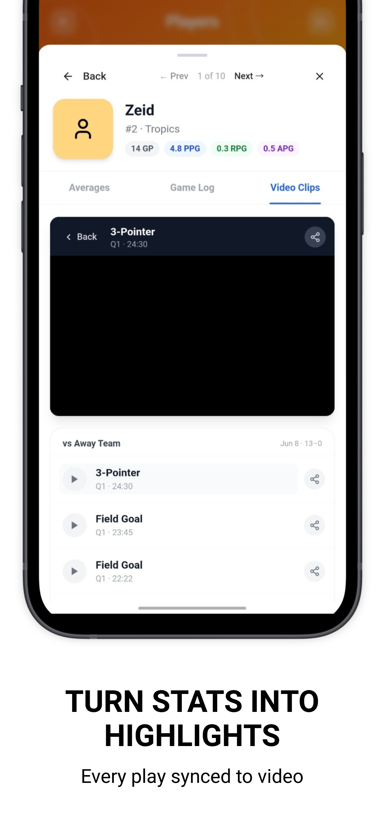 Basketball Stats Tracker - App