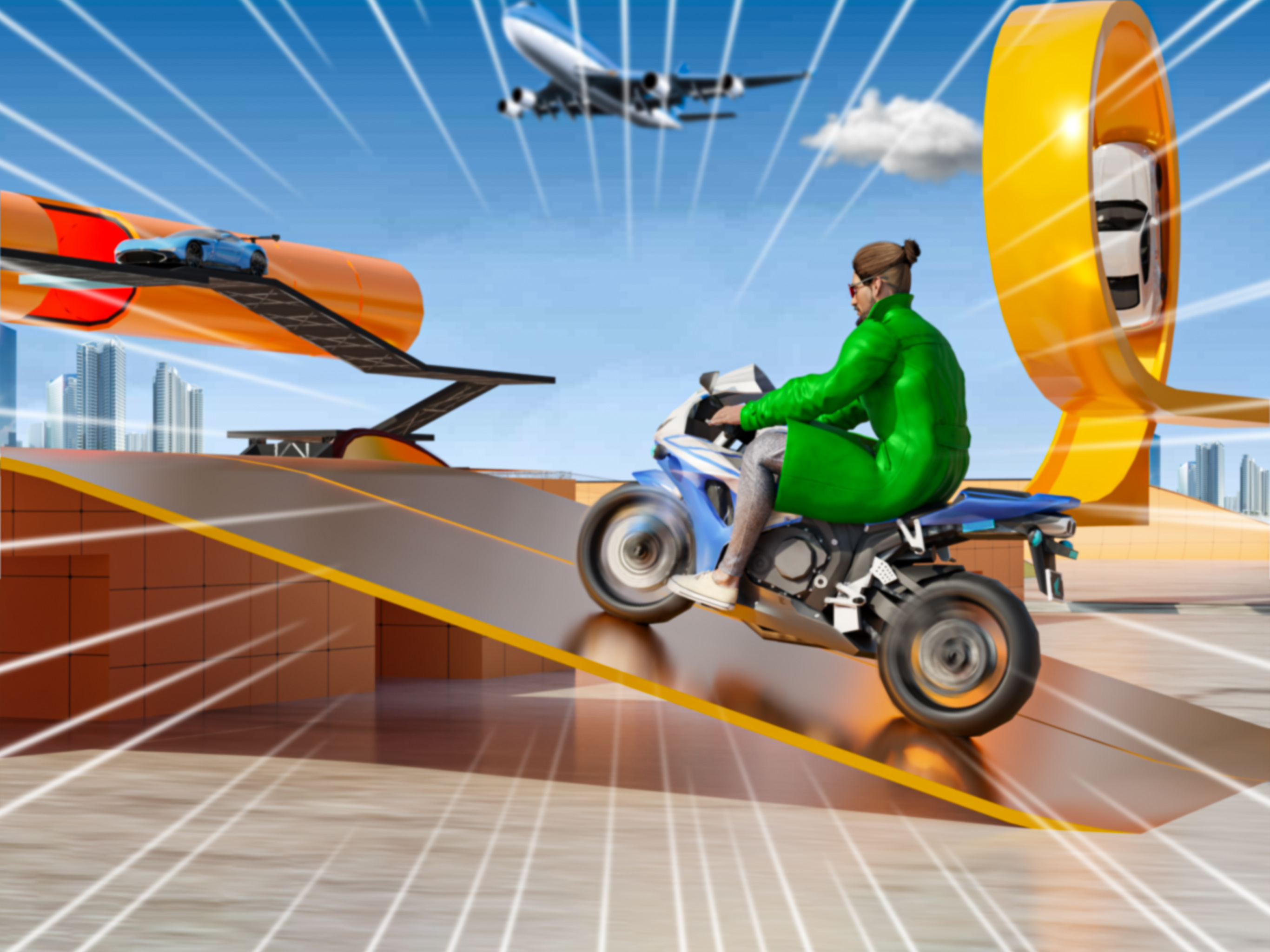 Motorcycles & Car Stunt Games