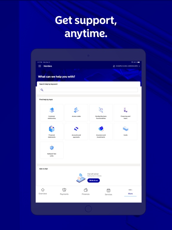Nordea Business FI iPad screenshot 5 - Finance app